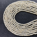 Freshwater Pearls Beads 3mm Mini Round Flat Bead DIY Jewelry Making