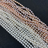 High-quality 2mm 3mm Rice Shaped Pearl Beads for Jewelry Making DIY