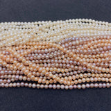 Round Potato Shape 2mm Freshwater Pearls Beads for Jewelry Making