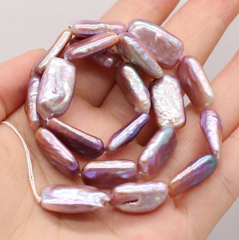 Natural Freshwater Purple Rectangle Pearls Beads for Jewelry Making