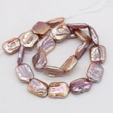 Natural Freshwater Pearls Beads Irregular Purple Square Shape Loose Beaded