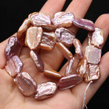 Natural Freshwater Pearls Beads Irregular Purple Square Shape Loose Beaded