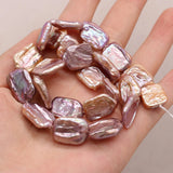 Natural Freshwater Pearls Beads Irregular Purple Square Shape Loose Beaded