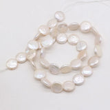 Natural Freshwater Pearls Beads Irregular Button Shape Loose Beaded