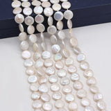 Natural Freshwater Pearls Beads Irregular Button Shape Loose Beaded