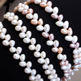 Freshwater Pearls Beads Luster Rice Pink Champagne Loose Bead DIY Jewelry