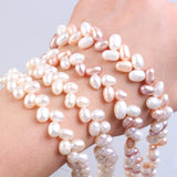 Freshwater Pearls Beads Luster Rice Pink Champagne Loose Bead DIY Jewelry