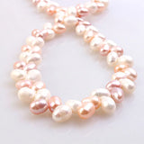 Freshwater Pearls Beads Luster Rice Pink Champagne Loose Bead DIY Jewelry
