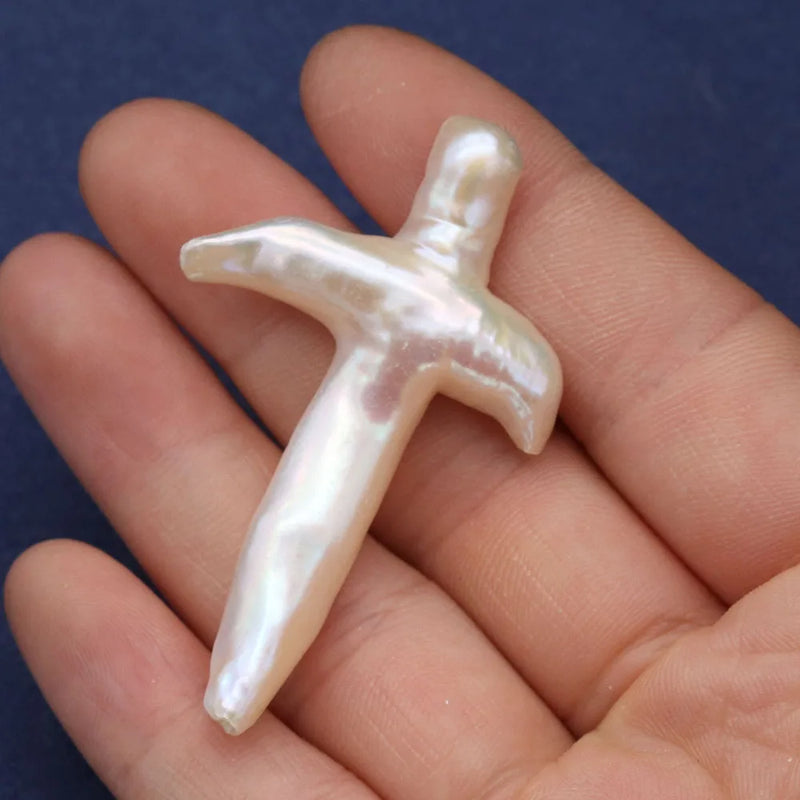 Freshwater Pearl Beads Cross Shape for DIY Jewelry Making