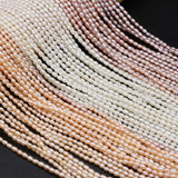 Freshwater Pearls Beads 2.5-3mm Rice Shape Loose Pearl for Jewelry Making