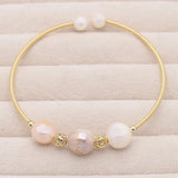 Freshwater Pearl Bracelet with Irregular Shape Charm - Men Women Jewelry