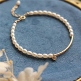 Freshwater Pearls Bracelet Personalized Filled Bangles Vintage Jewelry