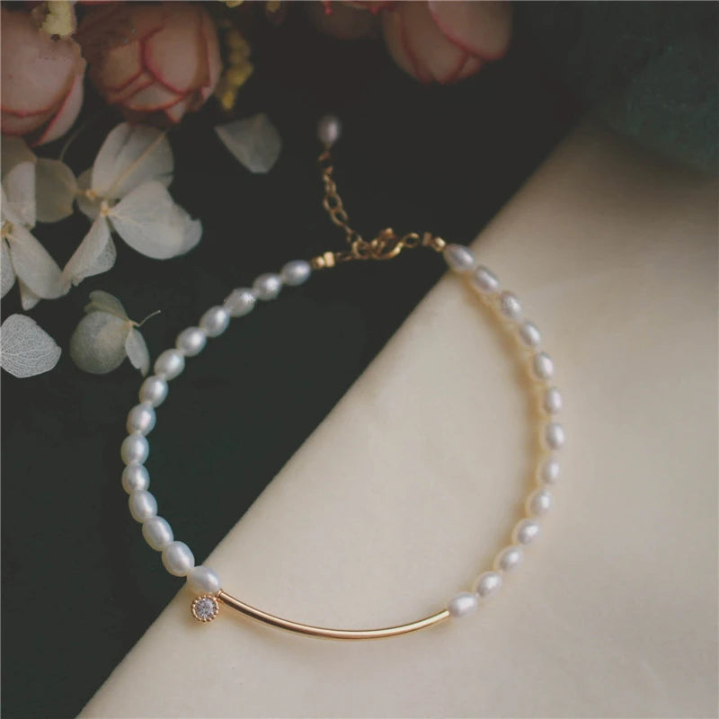 Freshwater Pearls Bracelet Personalized Filled Bangles Vintage Jewelry