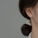 5-6mm Freshwater Pearl Round Stud Earrings 925 Sterling Silver