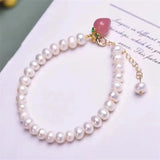 Freshwater Pearls Crystal Bracelet for Women Girls Wedding Party