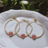 Freshwater Pearls Crystal Bracelet for Women Girls Wedding Party