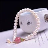 Freshwater Pearls Crystal Bracelet for Women Girls Wedding Party