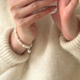Natural Freshwater Pearls Diy Elastic Rope Bracelet Women Top Femme Accessories