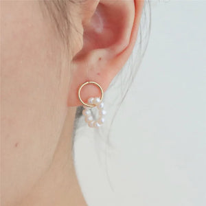 Natural Freshwater Pearls Earrings 14K Filled Boho Vintage Jewelry