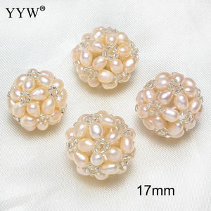 Freshwater Pearls Flower Ball Cluster Charm For Jewelry Making