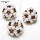 Freshwater Pearls Flower Ball Cluster Charm For Jewelry Making