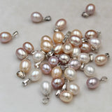 Freshwater Pearls Necklace Charm Oval Pendant 8-10mm 2PCS DIY Drop Earrings