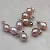 Freshwater Pearls Necklace Charm Oval Pendant 8-10mm 2PCS DIY Drop Earrings
