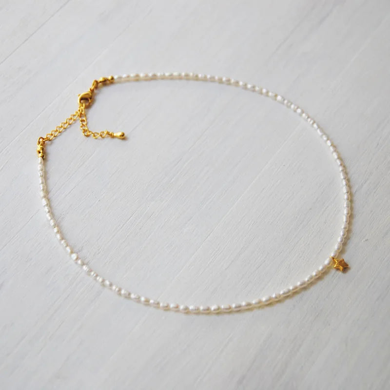 Freshwater Pearls Necklace Short Choker Bohemian Jewelry