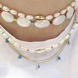 Freshwater Pearls Necklace Short Choker Bohemian Jewelry