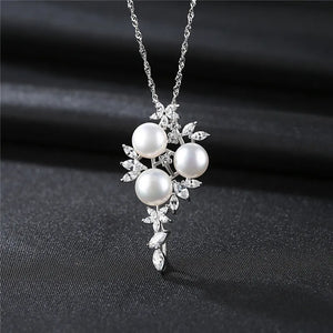 Freshwater Pearls Pendant Necklace Real 925 Sterling Silver Fine Jewelry