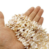 Natural Freshwater Pearls 6-8mm Long Strip Jewelry Beads DIY Necklace Bracelet
