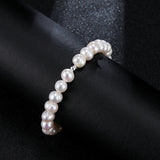 Freshwater Pearls Oval Shape Bracelet 6-7mm Bangle