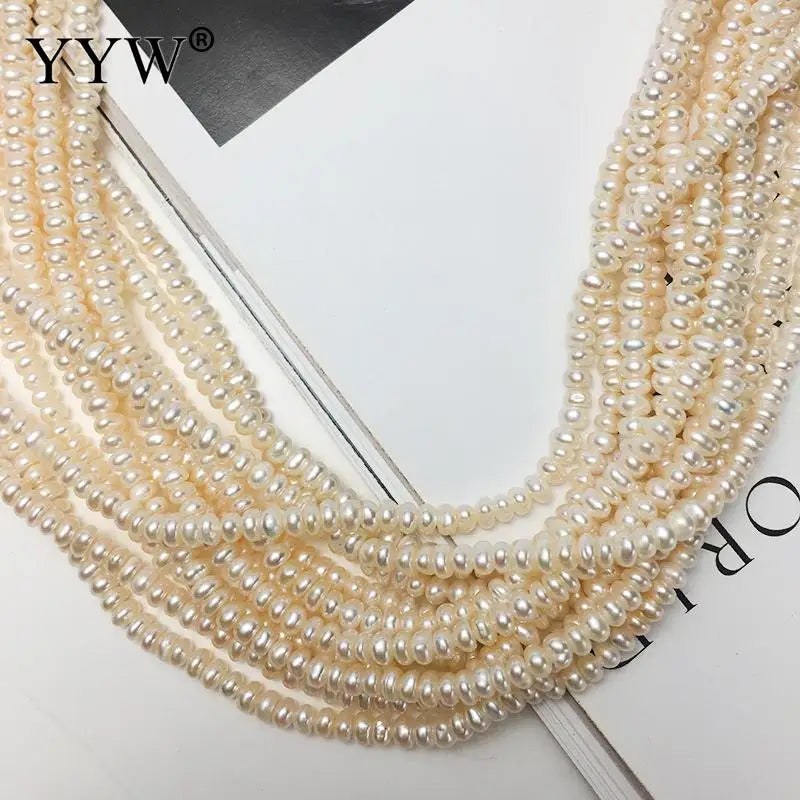 Freshwater Pearl Beads 3-4mm DIY Jewelry Making Rice Cultured Button Pearls