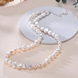 Freshwater Pearls Baroque Shape Necklace S925 Sterling Silver Chain