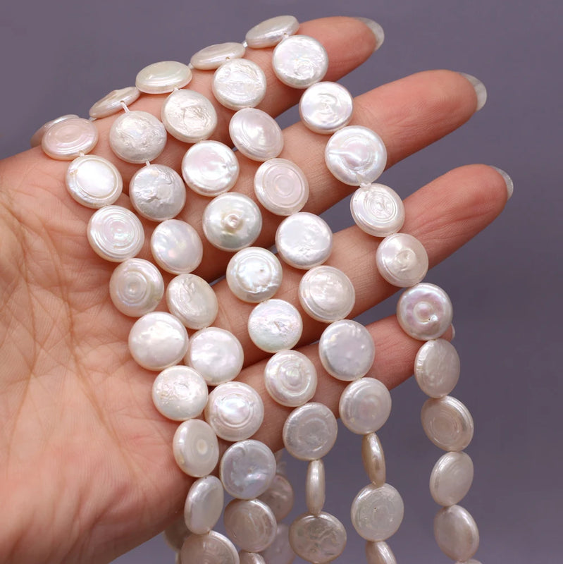 Freshwater Pearls Button Pearl Loose Beads 11-12mm