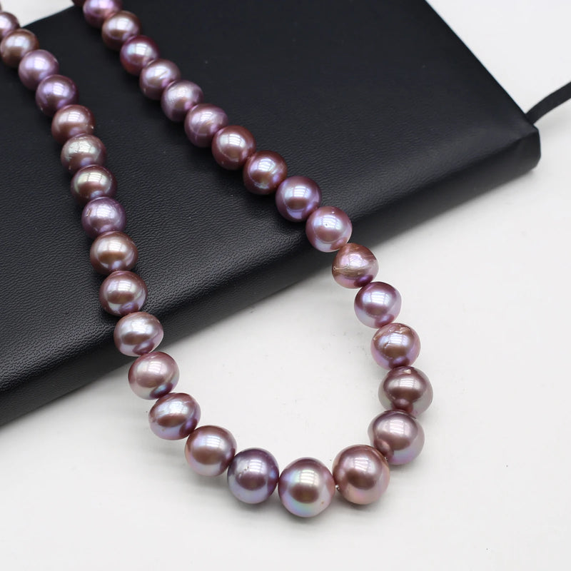 Freshwater Purple Baroque Pearl Round Beads for Jewelry Making