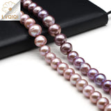 Freshwater Purple Baroque Pearl Round Beads for Jewelry Making