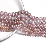 Purple Pearl Beads High Oval Shape Punch Loose Bead DIY Bracelet