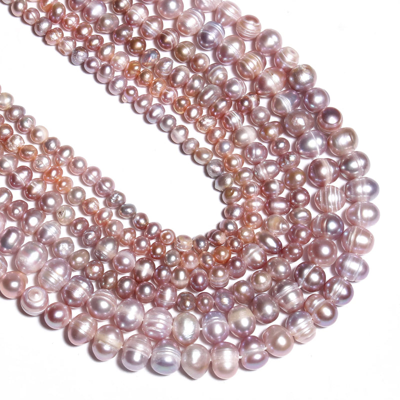 Purple Pearl Beads High Oval Shape Punch Loose Bead DIY Bracelet