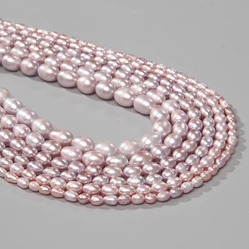 Natural Freshwater Pearl Beaded High Oval Rice Shape Loose Bead