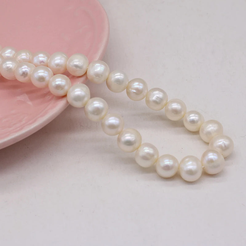 Natural Freshwater Pearl Beads Round Spacer Pearls for Jewelry Making DIY