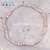 Natural Freshwater Rice Pearl Beads Choker Necklace for Women 7-8mm