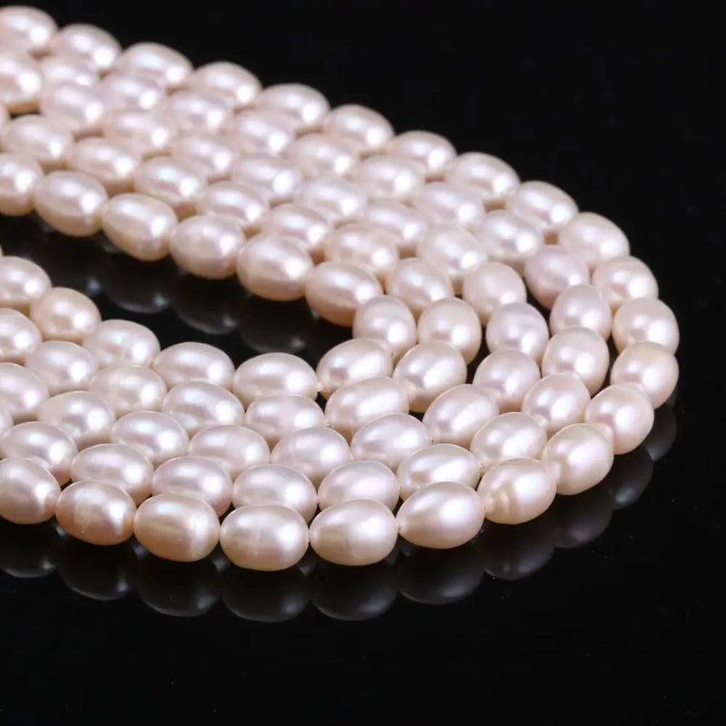 Natural Freshwater Rice-shape Pearl Loose Beads 36 Cm for DIY Jewelry
