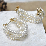 Freshwater Seed Pearls Earrings 14K Filled Vintage Jewelry