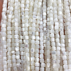 Natural Freshwater Shell Beads Mother-of-Pearl DIY Necklace Earrings 3.5mm