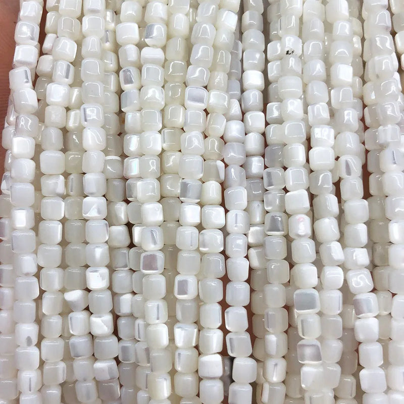 Natural Freshwater Shell Beads Mother-of-Pearl DIY Necklace Earrings 3.5mm