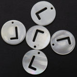Freshwater Shell Mother Of Pearl Disc Letter Charms Pendant