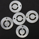 Freshwater Shell Mother Of Pearl Disc Letter Charms Pendant