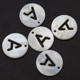 Freshwater Shell Mother Of Pearl Disc Letter Charms Pendant