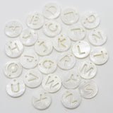 Freshwater Shell Mother Of Pearl Disc Letter Charms Pendant